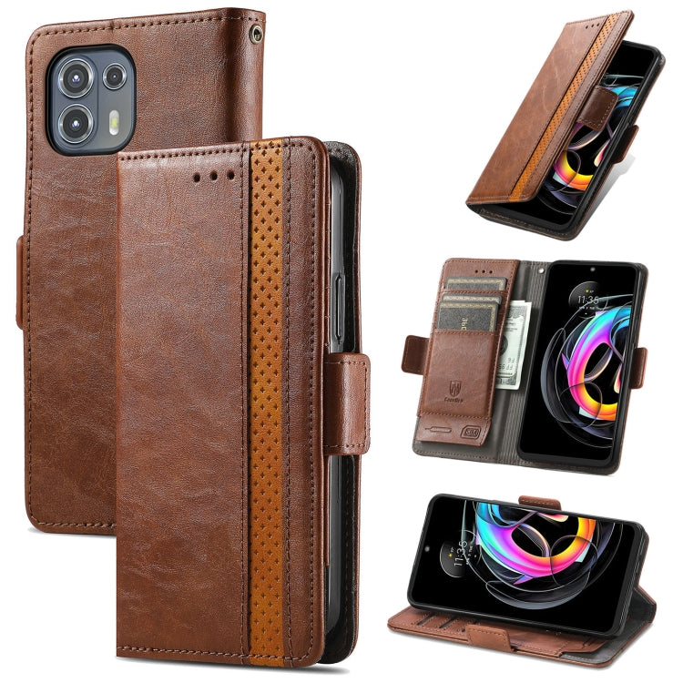 For Motorola Edge 20 Lite CaseNeo Business Splicing Dual Magnetic Buckle Horizontal Flip PU Leather Case with Holder & Card Slots & Wallet