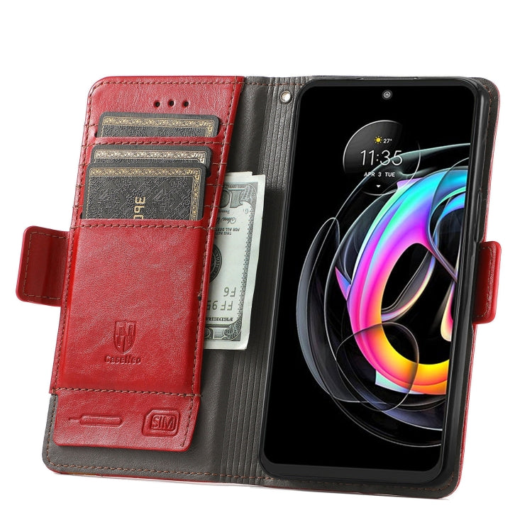 For Motorola Edge 20 Lite CaseNeo Business Splicing Dual Magnetic Buckle Horizontal Flip PU Leather Case with Holder & Card Slots & Wallet