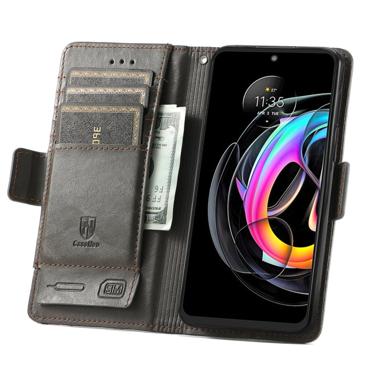 For Motorola Edge 20 Lite CaseNeo Business Splicing Dual Magnetic Buckle Horizontal Flip PU Leather Case with Holder & Card Slots & Wallet