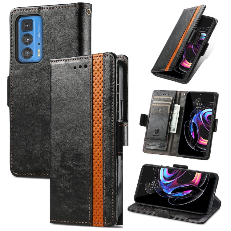 For Motorola Edge 20 Pro CaseNeo Business Splicing Dual Magnetic Buckle Horizontal Flip PU Leather Case with Holder & Card Slots & Wallet