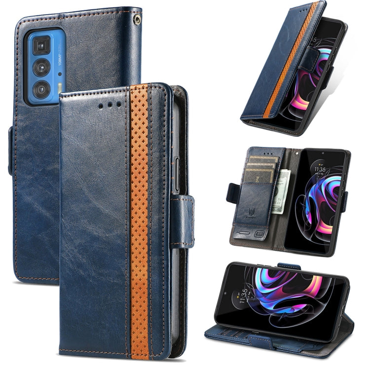 For Motorola Edge 20 Pro CaseNeo Business Splicing Dual Magnetic Buckle Horizontal Flip PU Leather Case with Holder & Card Slots & Wallet