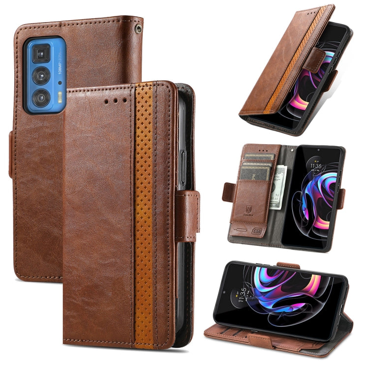 For Motorola Edge 20 Pro CaseNeo Business Splicing Dual Magnetic Buckle Horizontal Flip PU Leather Case with Holder & Card Slots & Wallet