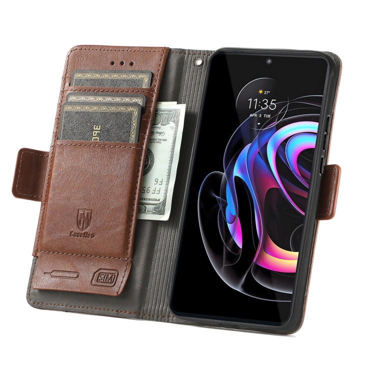 For Motorola Edge 20 Pro CaseNeo Business Splicing Dual Magnetic Buckle Horizontal Flip PU Leather Case with Holder & Card Slots & Wallet