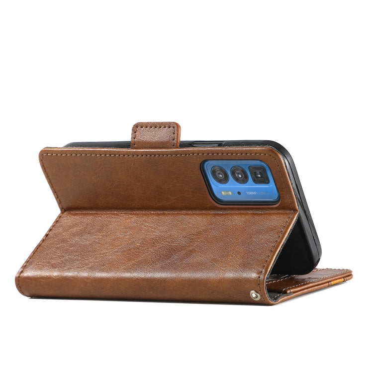 For Motorola Edge 20 Pro CaseNeo Business Splicing Dual Magnetic Buckle Horizontal Flip PU Leather Case with Holder & Card Slots & Wallet
