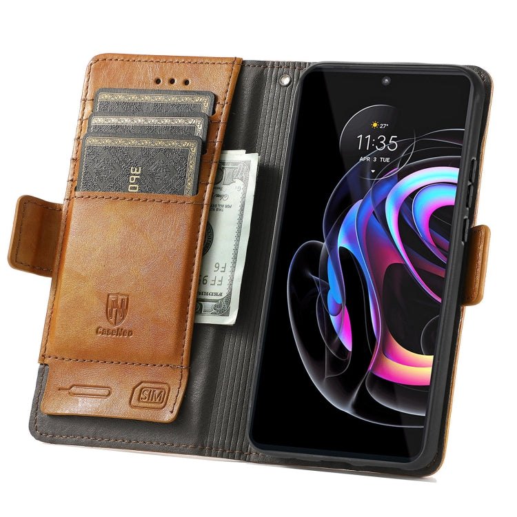 For Motorola Edge 20 Pro CaseNeo Business Splicing Dual Magnetic Buckle Horizontal Flip PU Leather Case with Holder & Card Slots & Wallet