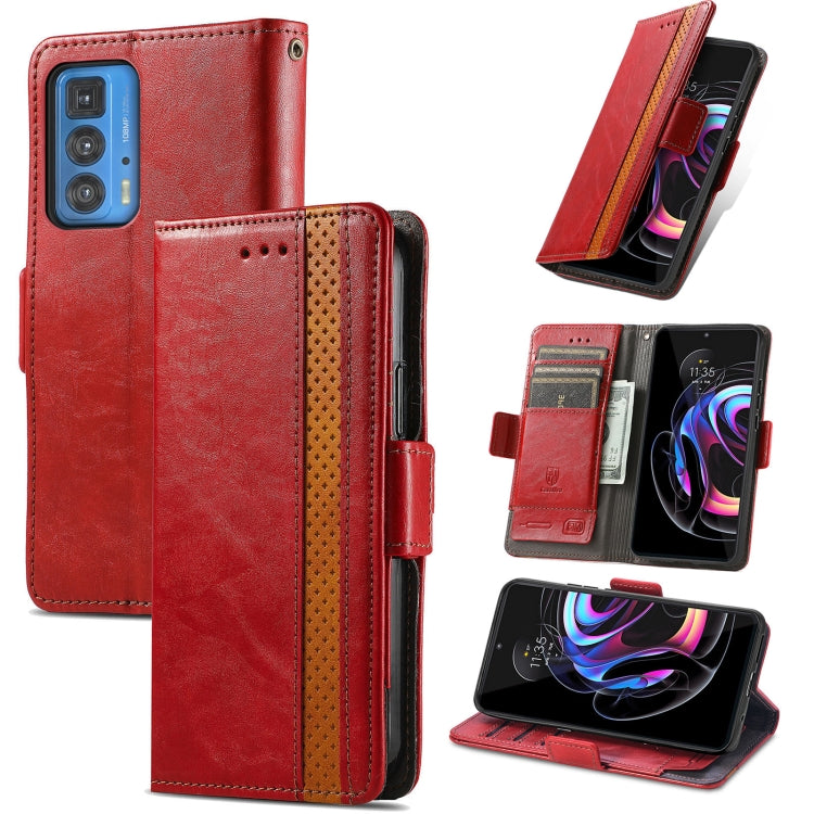 For Motorola Edge 20 Pro CaseNeo Business Splicing Dual Magnetic Buckle Horizontal Flip PU Leather Case with Holder & Card Slots & Wallet