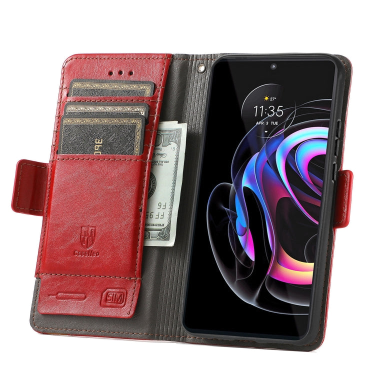 For Motorola Edge 20 Pro CaseNeo Business Splicing Dual Magnetic Buckle Horizontal Flip PU Leather Case with Holder & Card Slots & Wallet