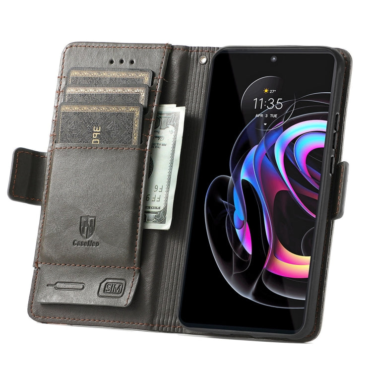 For Motorola Edge 20 Pro CaseNeo Business Splicing Dual Magnetic Buckle Horizontal Flip PU Leather Case with Holder & Card Slots & Wallet