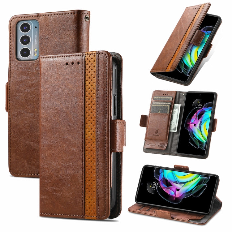 For Motorola Edge 20 CaseNeo Business Splicing Dual Magnetic Buckle Horizontal Flip PU Leather Case with Holder & Card Slots & Wallet