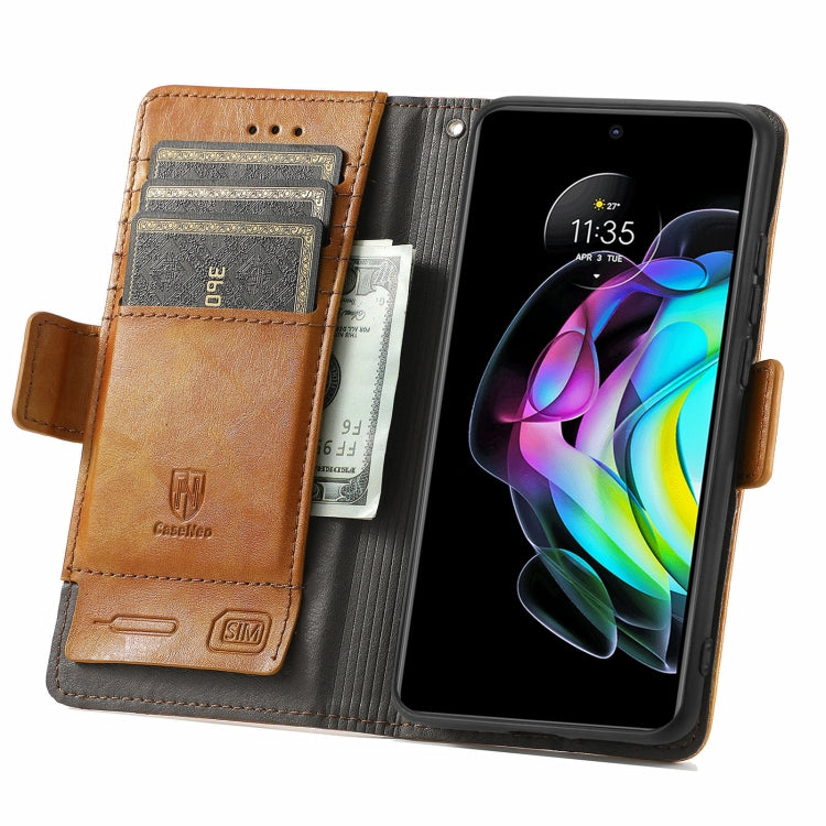 For Motorola Edge 20 CaseNeo Business Splicing Dual Magnetic Buckle Horizontal Flip PU Leather Case with Holder & Card Slots & Wallet