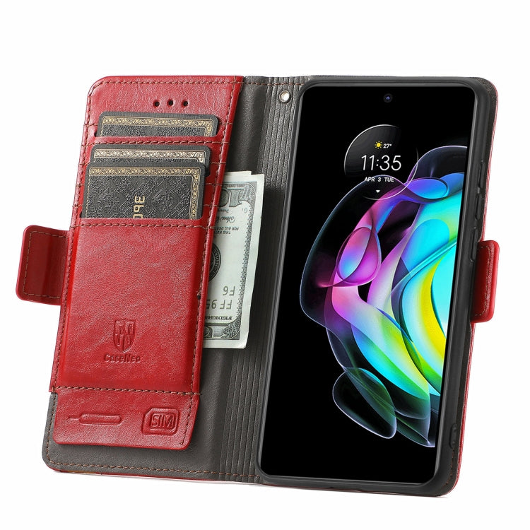For Motorola Edge 20 CaseNeo Business Splicing Dual Magnetic Buckle Horizontal Flip PU Leather Case with Holder & Card Slots & Wallet