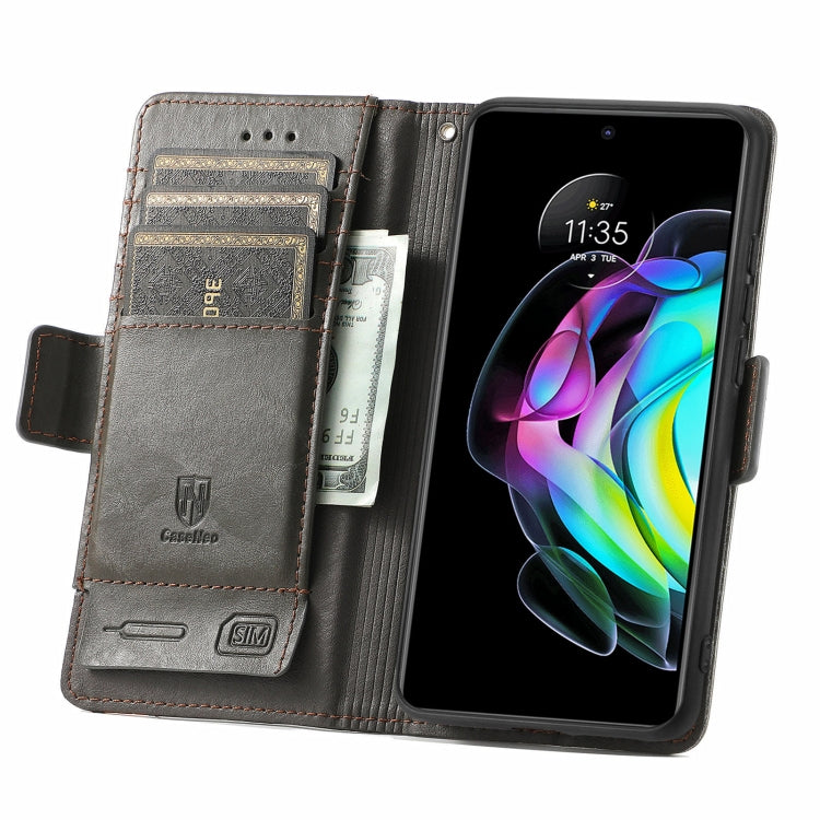 For Motorola Edge 20 CaseNeo Business Splicing Dual Magnetic Buckle Horizontal Flip PU Leather Case with Holder & Card Slots & Wallet