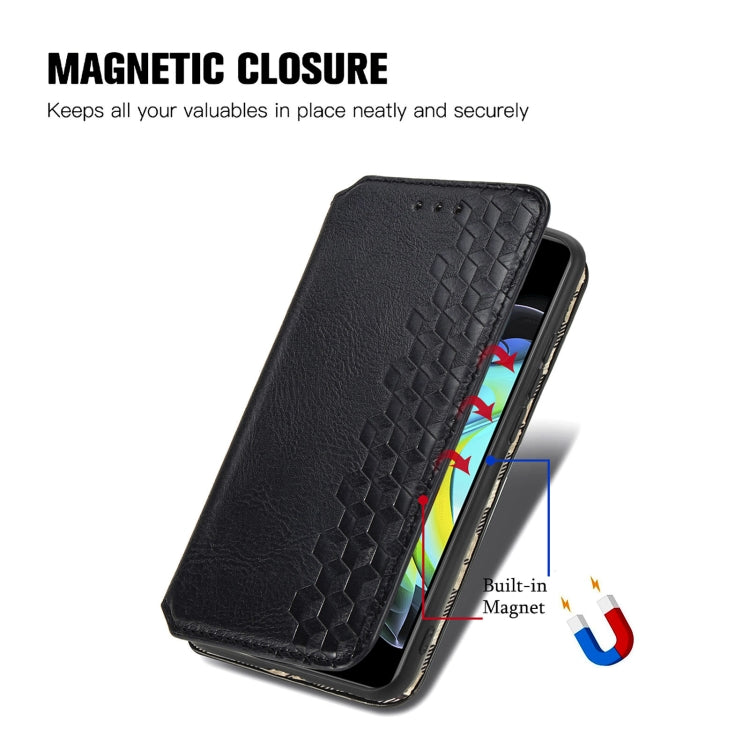 For Motorola Edge 20 Cubic Grid Pressed Horizontal Flip Magnetic PU Leather Case with Holder & Card Slots & Wallet