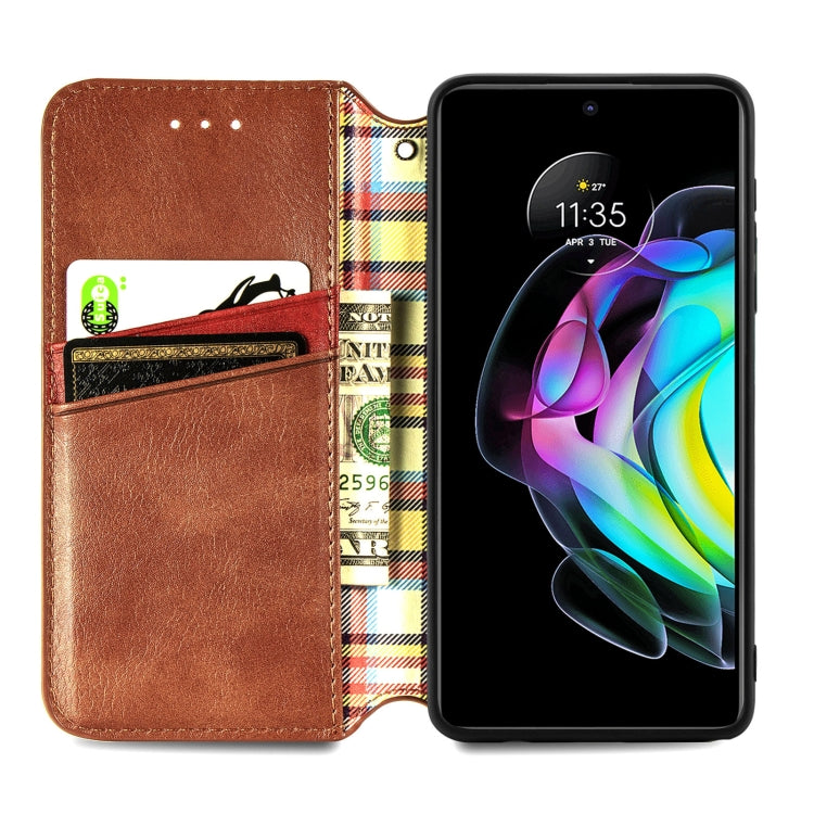For Motorola Edge 20 Cubic Grid Pressed Horizontal Flip Magnetic PU Leather Case with Holder & Card Slots & Wallet