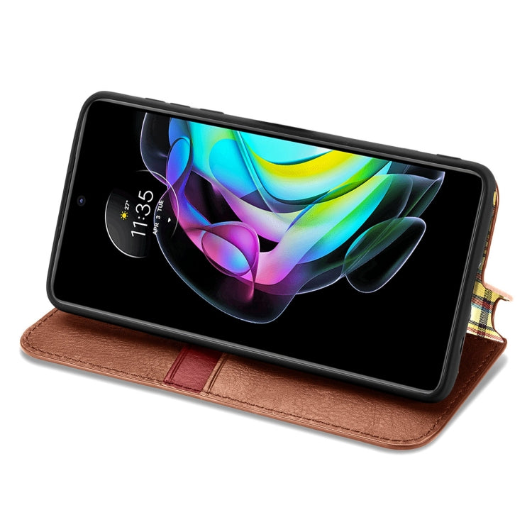 For Motorola Edge 20 Cubic Grid Pressed Horizontal Flip Magnetic PU Leather Case with Holder & Card Slots & Wallet