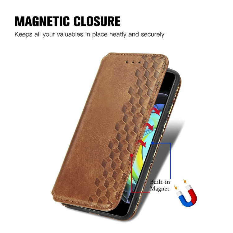 For Motorola Edge 20 Cubic Grid Pressed Horizontal Flip Magnetic PU Leather Case with Holder & Card Slots & Wallet