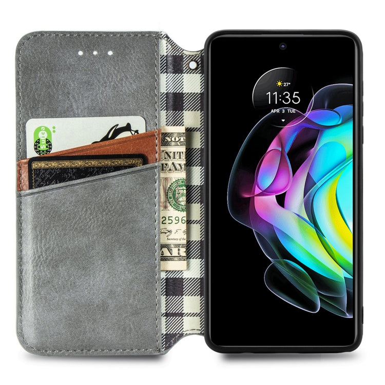 For Motorola Edge 20 Cubic Grid Pressed Horizontal Flip Magnetic PU Leather Case with Holder & Card Slots & Wallet
