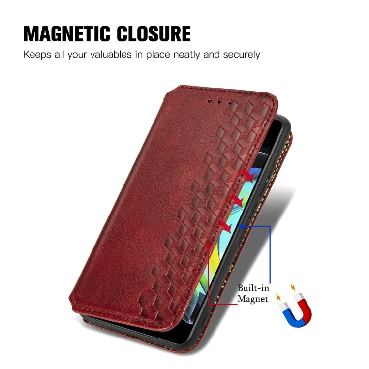 For Motorola Edge 20 Cubic Grid Pressed Horizontal Flip Magnetic PU Leather Case with Holder & Card Slots & Wallet