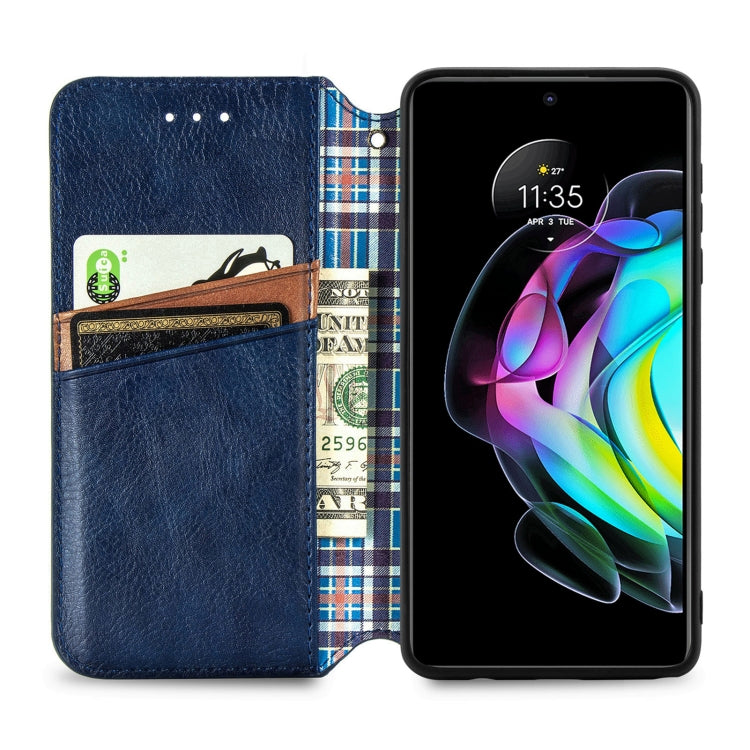 For Motorola Edge 20 Cubic Grid Pressed Horizontal Flip Magnetic PU Leather Case with Holder & Card Slots & Wallet