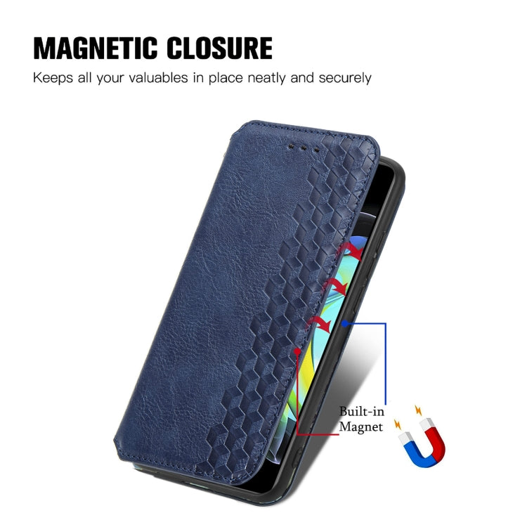 For Motorola Edge 20 Cubic Grid Pressed Horizontal Flip Magnetic PU Leather Case with Holder & Card Slots & Wallet