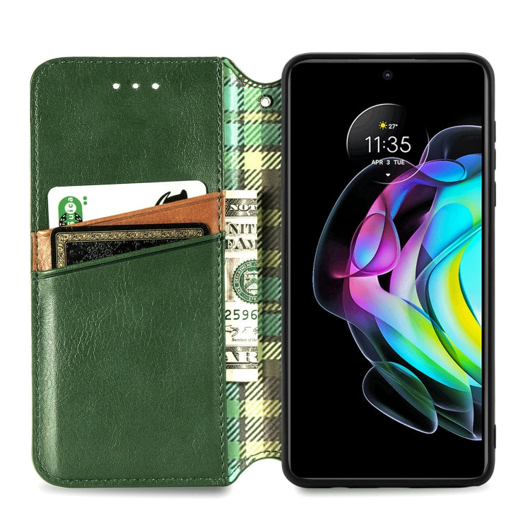 For Motorola Edge 20 Cubic Grid Pressed Horizontal Flip Magnetic PU Leather Case with Holder & Card Slots & Wallet