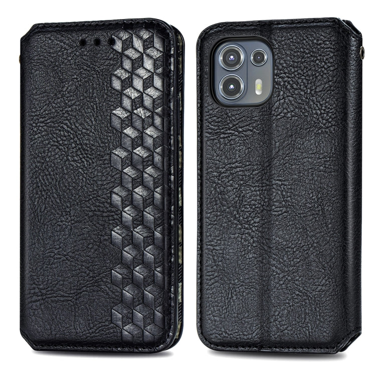 For Motorola Edge 20 Lite Cubic Grid Pressed Horizontal Flip Magnetic PU Leather Case with Holder & Card Slots & Wallet