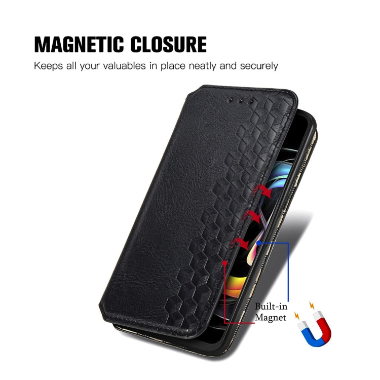 For Motorola Edge 20 Lite Cubic Grid Pressed Horizontal Flip Magnetic PU Leather Case with Holder & Card Slots & Wallet
