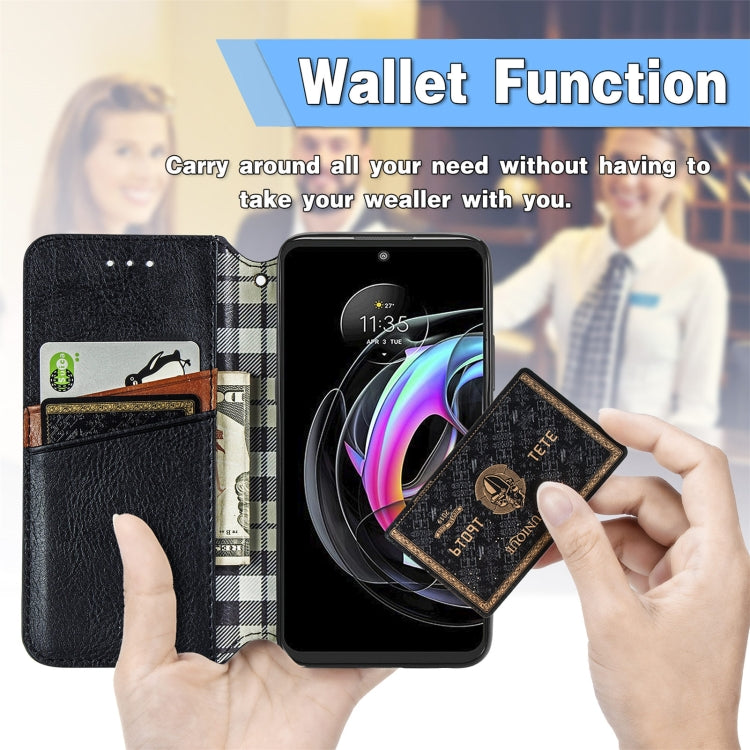 For Motorola Edge 20 Lite Cubic Grid Pressed Horizontal Flip Magnetic PU Leather Case with Holder & Card Slots & Wallet