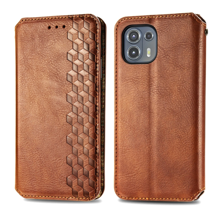 For Motorola Edge 20 Lite Cubic Grid Pressed Horizontal Flip Magnetic PU Leather Case with Holder & Card Slots & Wallet