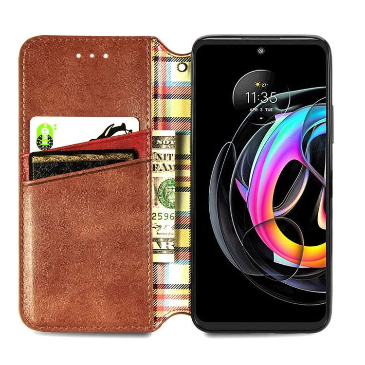 For Motorola Edge 20 Lite Cubic Grid Pressed Horizontal Flip Magnetic PU Leather Case with Holder & Card Slots & Wallet