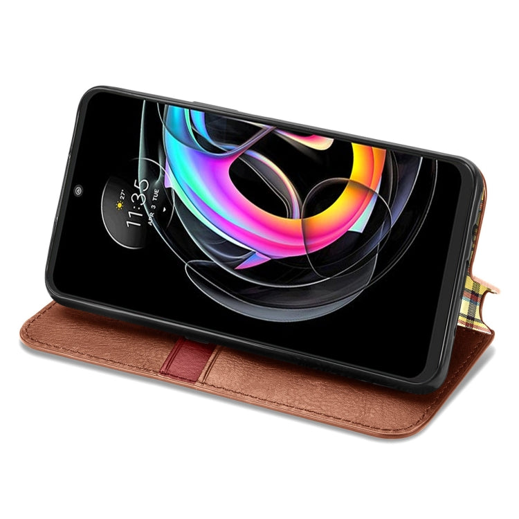 For Motorola Edge 20 Lite Cubic Grid Pressed Horizontal Flip Magnetic PU Leather Case with Holder & Card Slots & Wallet