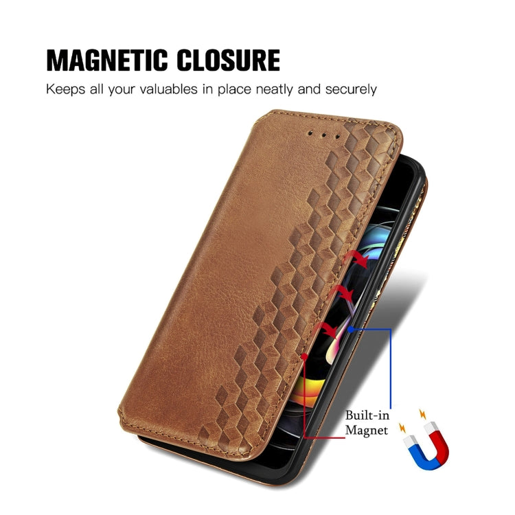 For Motorola Edge 20 Lite Cubic Grid Pressed Horizontal Flip Magnetic PU Leather Case with Holder & Card Slots & Wallet