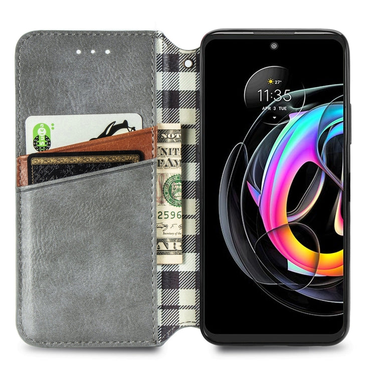 For Motorola Edge 20 Lite Cubic Grid Pressed Horizontal Flip Magnetic PU Leather Case with Holder & Card Slots & Wallet
