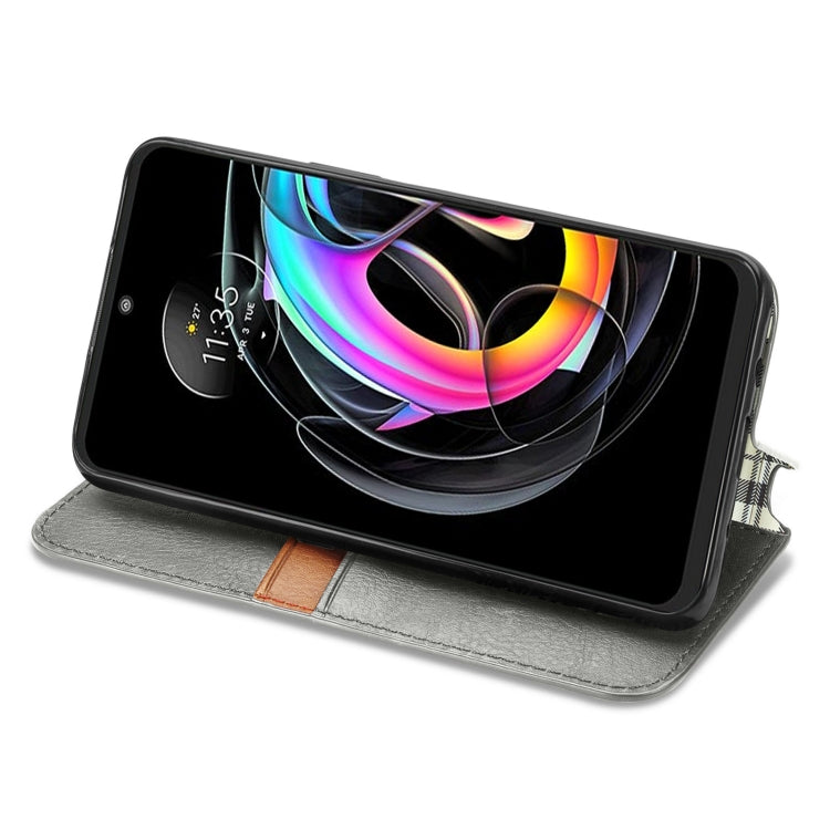 For Motorola Edge 20 Lite Cubic Grid Pressed Horizontal Flip Magnetic PU Leather Case with Holder & Card Slots & Wallet