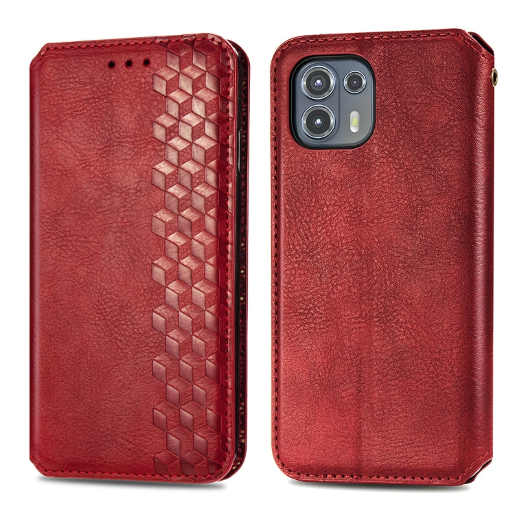 For Motorola Edge 20 Lite Cubic Grid Pressed Horizontal Flip Magnetic PU Leather Case with Holder & Card Slots & Wallet