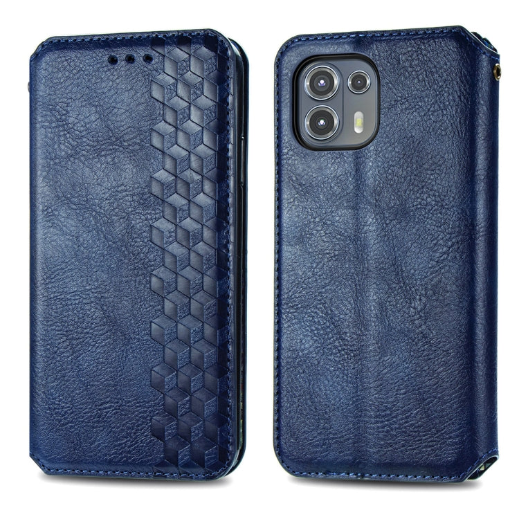 For Motorola Edge 20 Lite Cubic Grid Pressed Horizontal Flip Magnetic PU Leather Case with Holder & Card Slots & Wallet