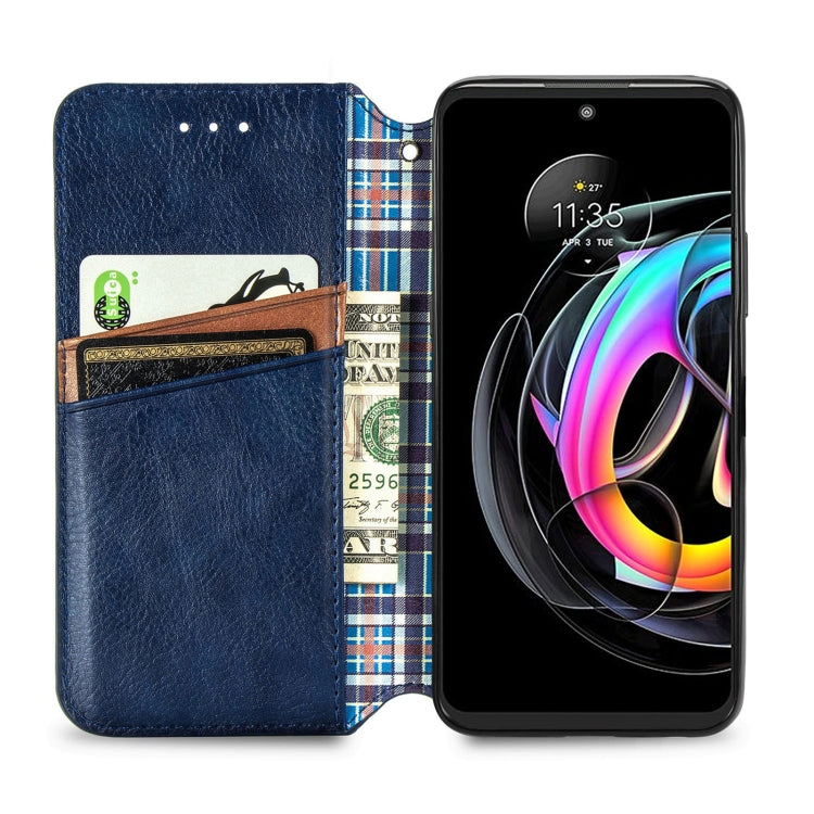 For Motorola Edge 20 Lite Cubic Grid Pressed Horizontal Flip Magnetic PU Leather Case with Holder & Card Slots & Wallet
