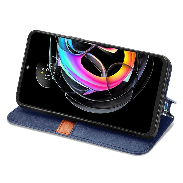 For Motorola Edge 20 Lite Cubic Grid Pressed Horizontal Flip Magnetic PU Leather Case with Holder & Card Slots & Wallet