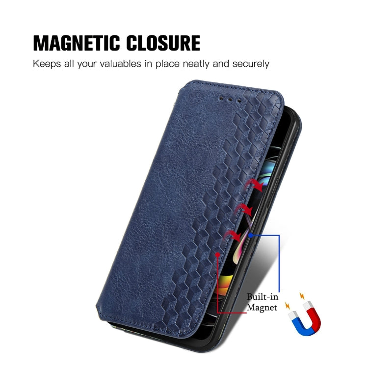 For Motorola Edge 20 Lite Cubic Grid Pressed Horizontal Flip Magnetic PU Leather Case with Holder & Card Slots & Wallet