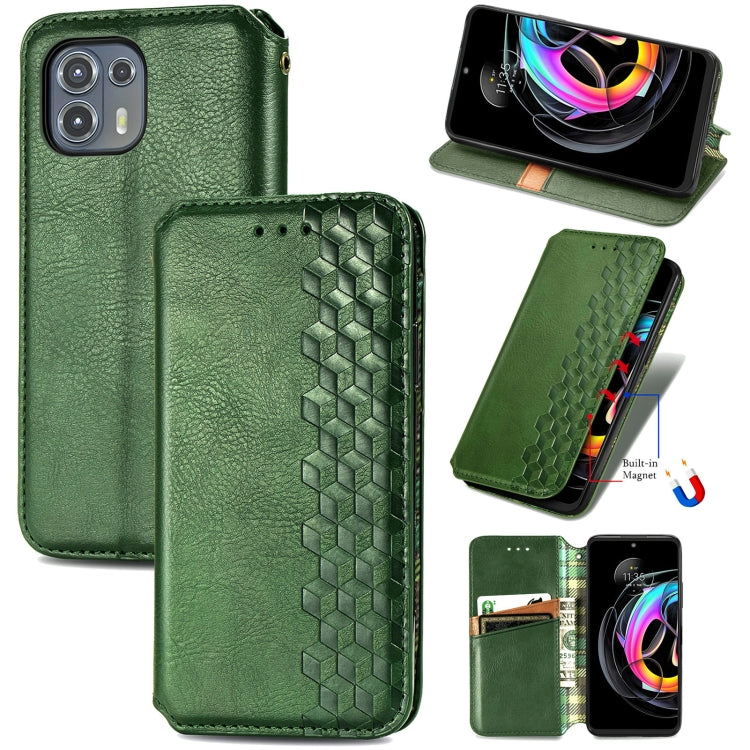For Motorola Edge 20 Lite Cubic Grid Pressed Horizontal Flip Magnetic PU Leather Case with Holder & Card Slots & Wallet