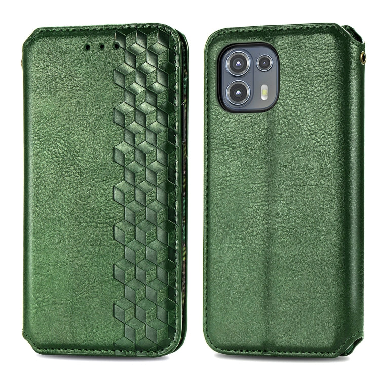 For Motorola Edge 20 Lite Cubic Grid Pressed Horizontal Flip Magnetic PU Leather Case with Holder & Card Slots & Wallet