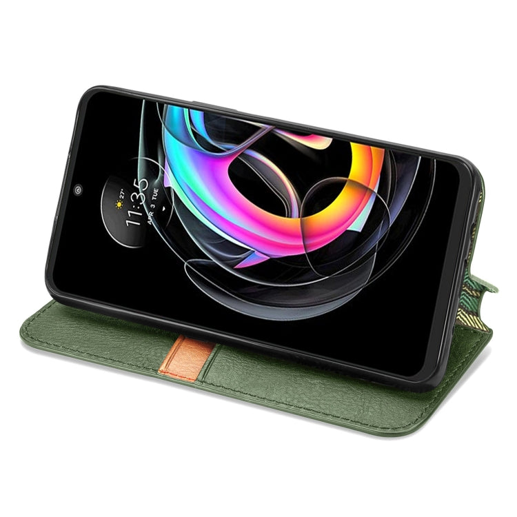 For Motorola Edge 20 Lite Cubic Grid Pressed Horizontal Flip Magnetic PU Leather Case with Holder & Card Slots & Wallet