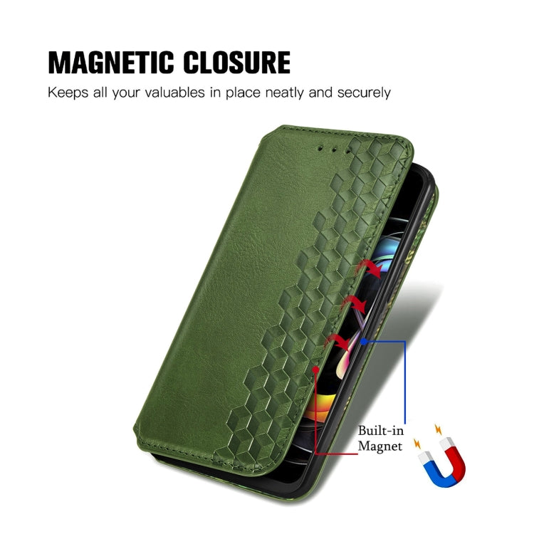 For Motorola Edge 20 Lite Cubic Grid Pressed Horizontal Flip Magnetic PU Leather Case with Holder & Card Slots & Wallet