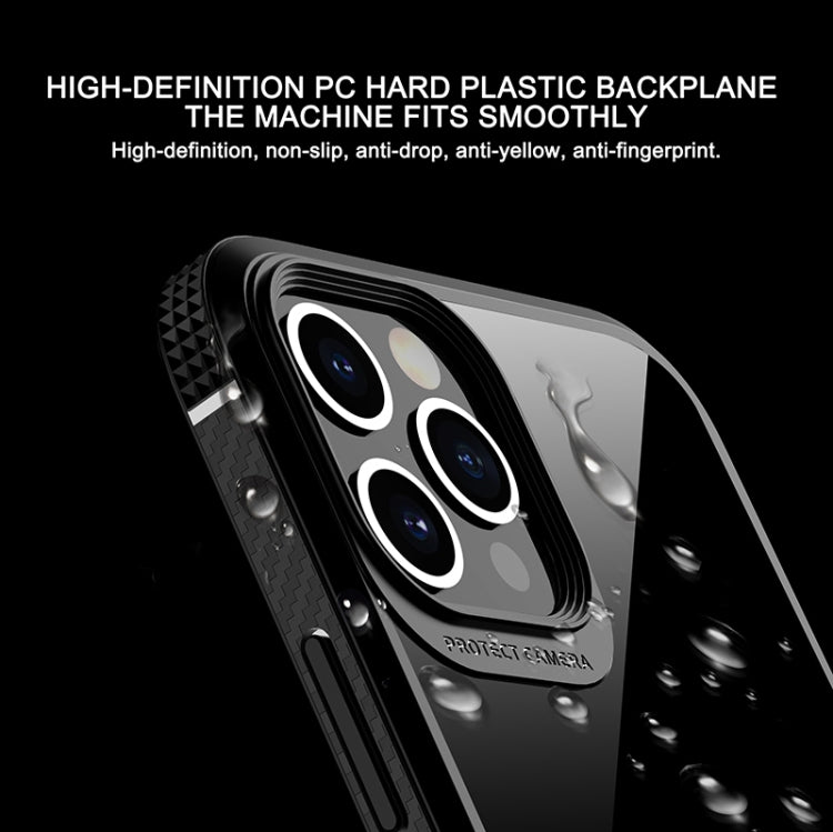 For iPhone 12 Pro Max MG Series Carbon Fiber TPU + Clear PC Four-corner Airbag Shockproof Case