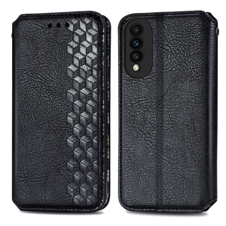 For Huawei nova 8 SE Youth Cubic Grid Pressed Horizontal Flip Magnetic PU Leather Case with Holder & Card Slots & Wallet