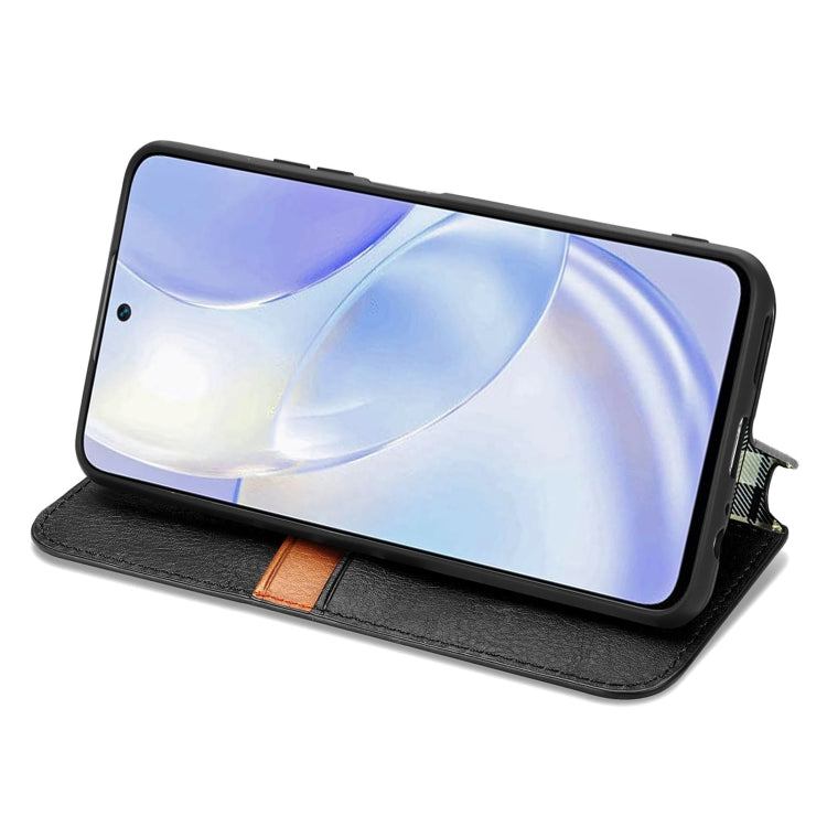 For Huawei nova 8 SE Youth Cubic Grid Pressed Horizontal Flip Magnetic PU Leather Case with Holder & Card Slots & Wallet