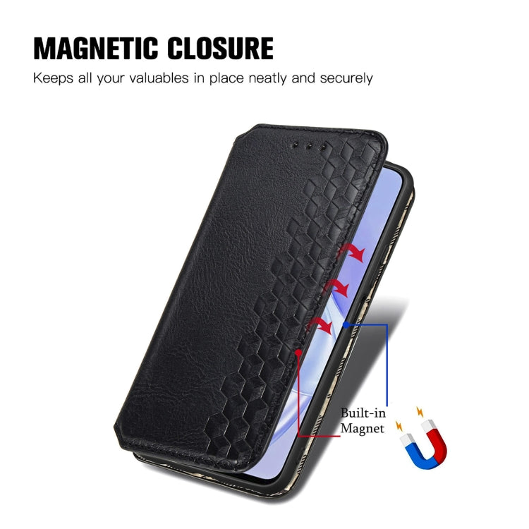 For Huawei nova 8 SE Youth Cubic Grid Pressed Horizontal Flip Magnetic PU Leather Case with Holder & Card Slots & Wallet