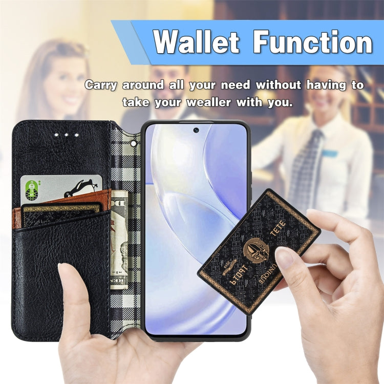 For Huawei nova 8 SE Youth Cubic Grid Pressed Horizontal Flip Magnetic PU Leather Case with Holder & Card Slots & Wallet