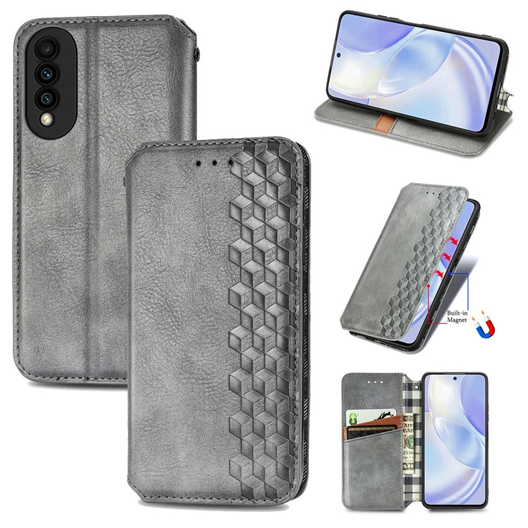 For Huawei nova 8 SE Youth Cubic Grid Pressed Horizontal Flip Magnetic PU Leather Case with Holder & Card Slots & Wallet