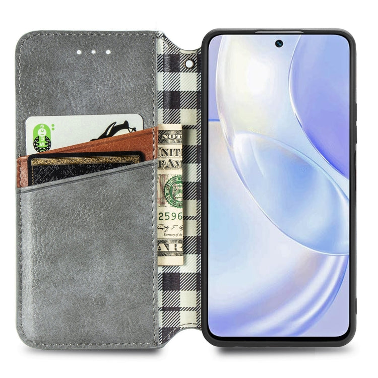 For Huawei nova 8 SE Youth Cubic Grid Pressed Horizontal Flip Magnetic PU Leather Case with Holder & Card Slots & Wallet